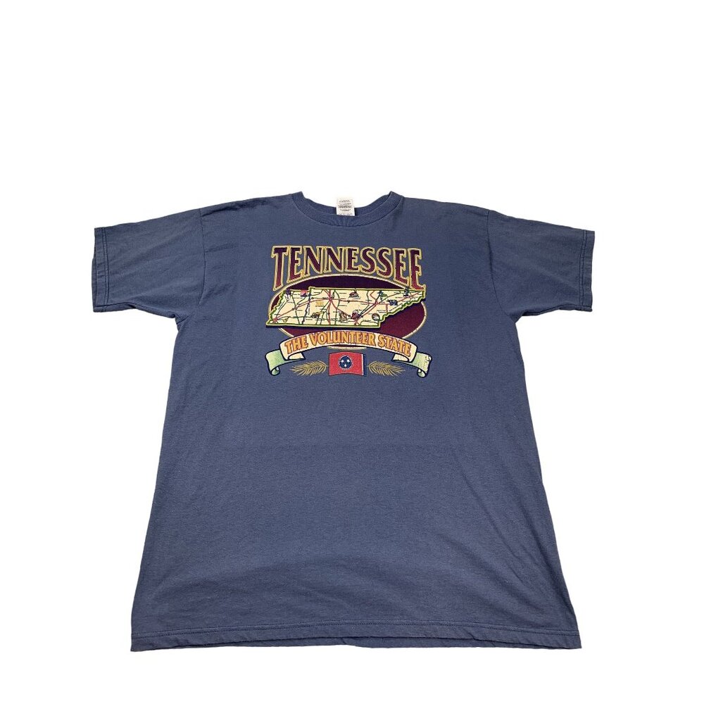 Tennessee "The Volunteer State"  Mens XL Blue Vintage T-Shirt Fruit Of The Loom